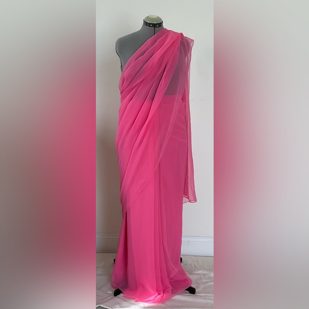 Vintage Pink American Chiffon /Georgette saree